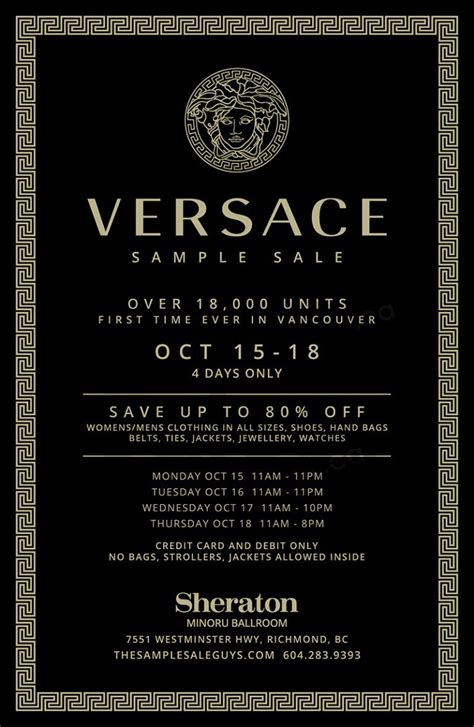 Versace sample sale calendar